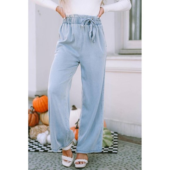 Azura Exchange High Waist Wide Leg Tencel Jeans - Picture 3 of 9